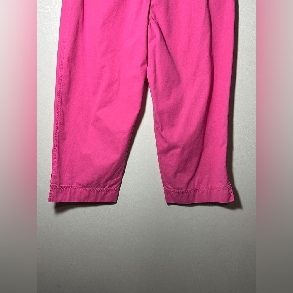 Pendleton Cotton Wide Leg Vibrant Pink Ankle Pants Size 12 Spring Office - Picture 6 of 8